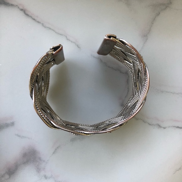 Silver-tone Braided Cuff Bracelet - Picture 5 of 5